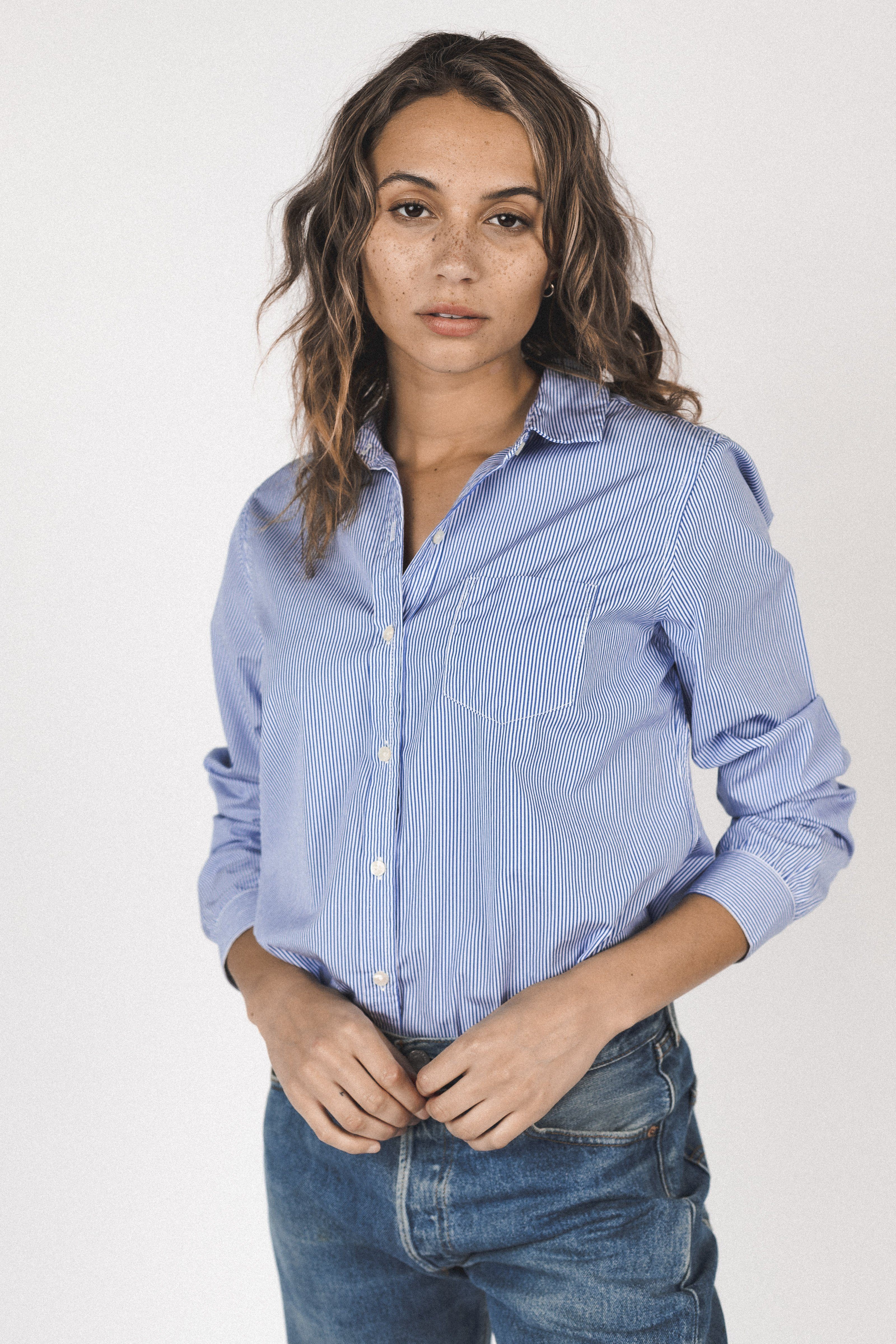 Grace classic shirt BLUE/WHITE STRIPE