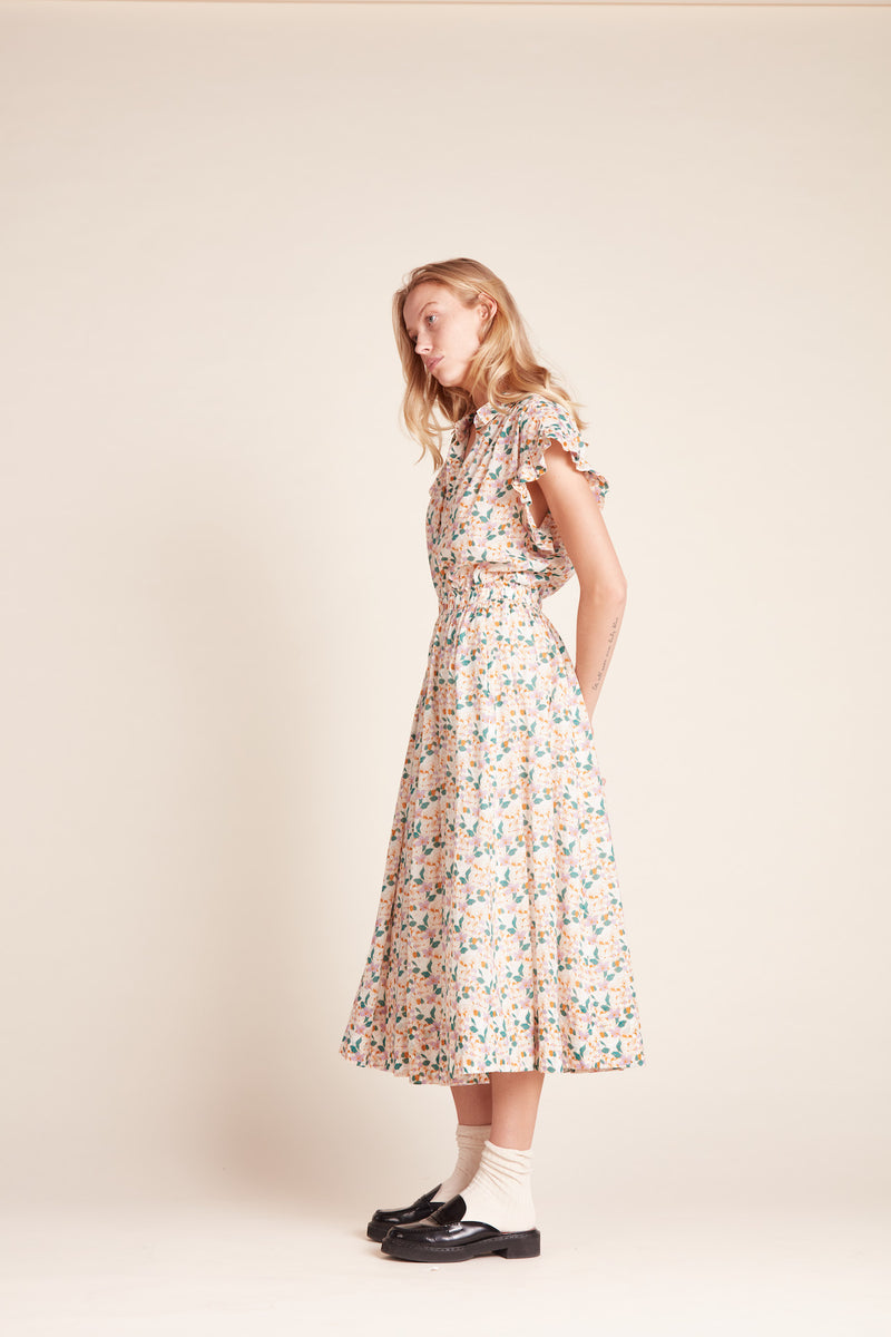 Marianne "B" Ruffle Sleeve Shirt Lattice Vine
