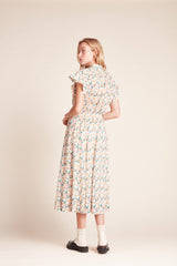Marianne "B" Ruffle Sleeve Shirt Lattice Vine