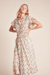Marianne "B" Ruffle Sleeve Shirt Lattice Vine
