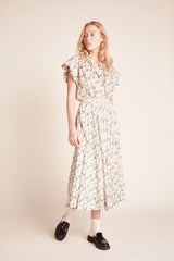 Marianne "B" Ruffle Sleeve Shirt Lattice Vine