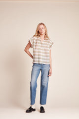 Marianne "B" Ruffle Sleeve Shirt Pomelo Plaid