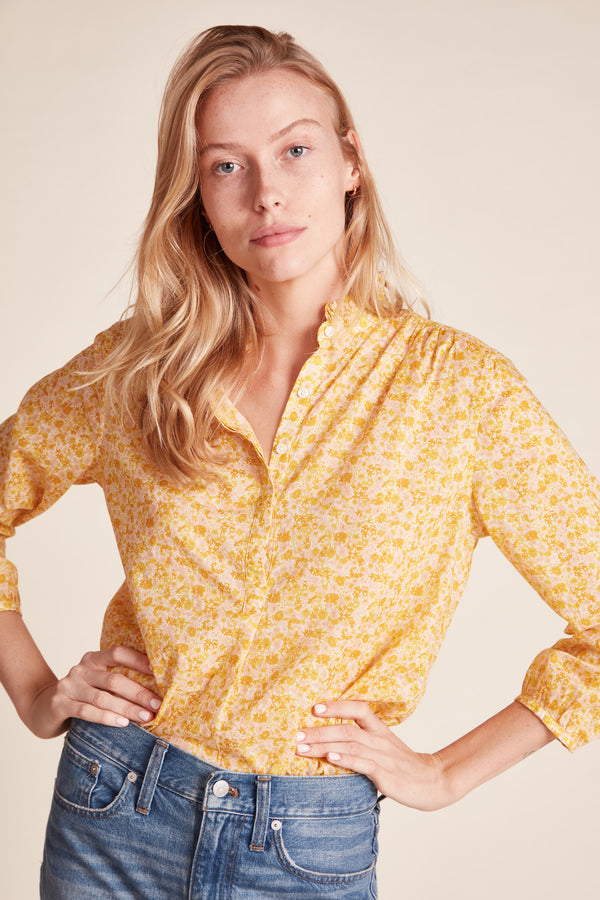 Sara "B" Henley Shirt Verbena Ditsy