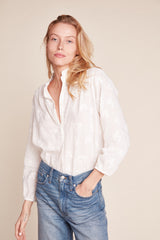 Sara "B" Henley Shirt Stitched Posy