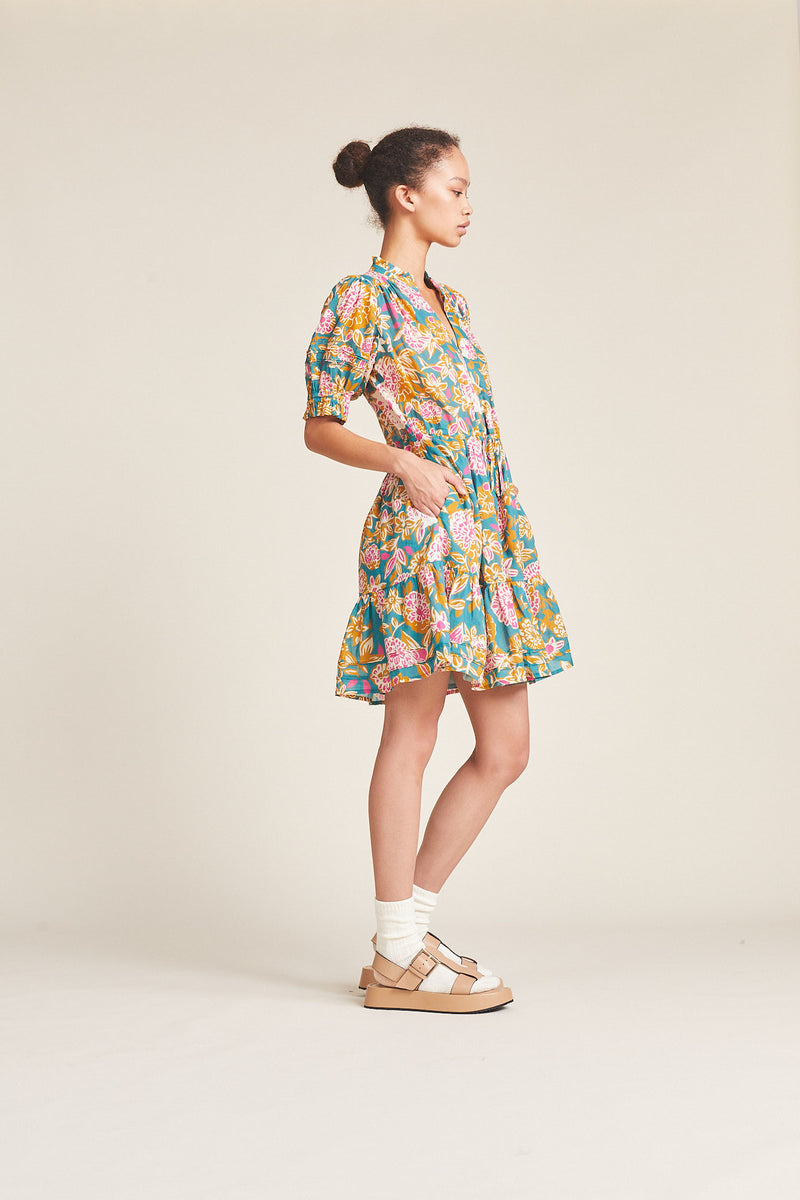 Phoebe Dress Teal Dahlia