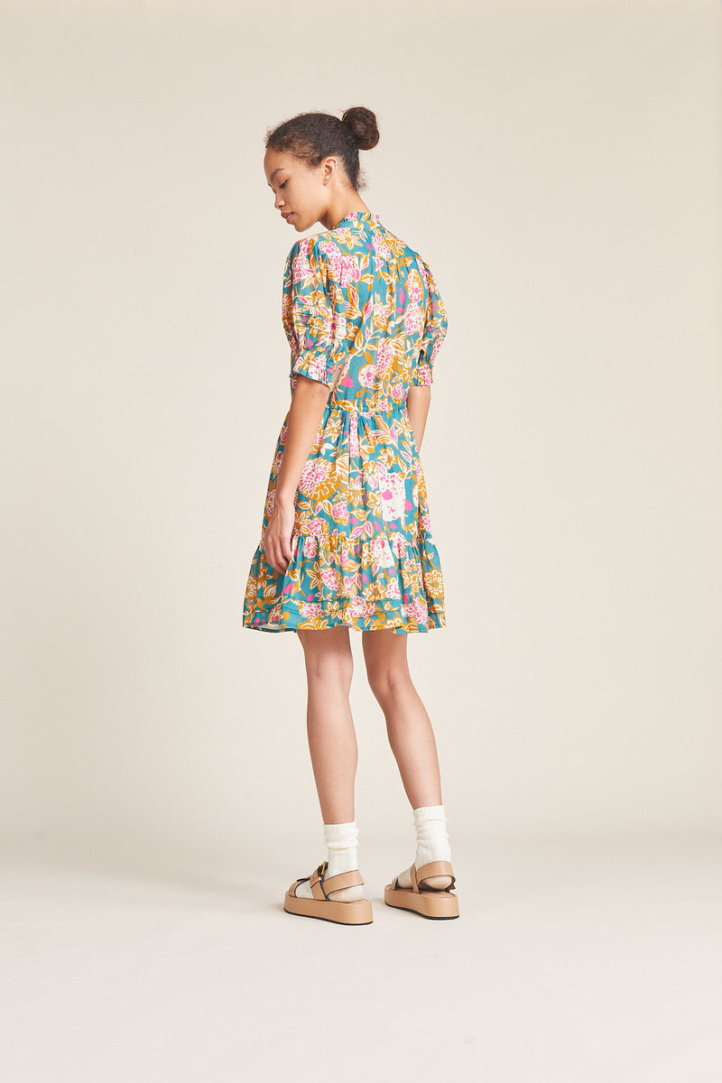 Phoebe Dress Teal Dahlia