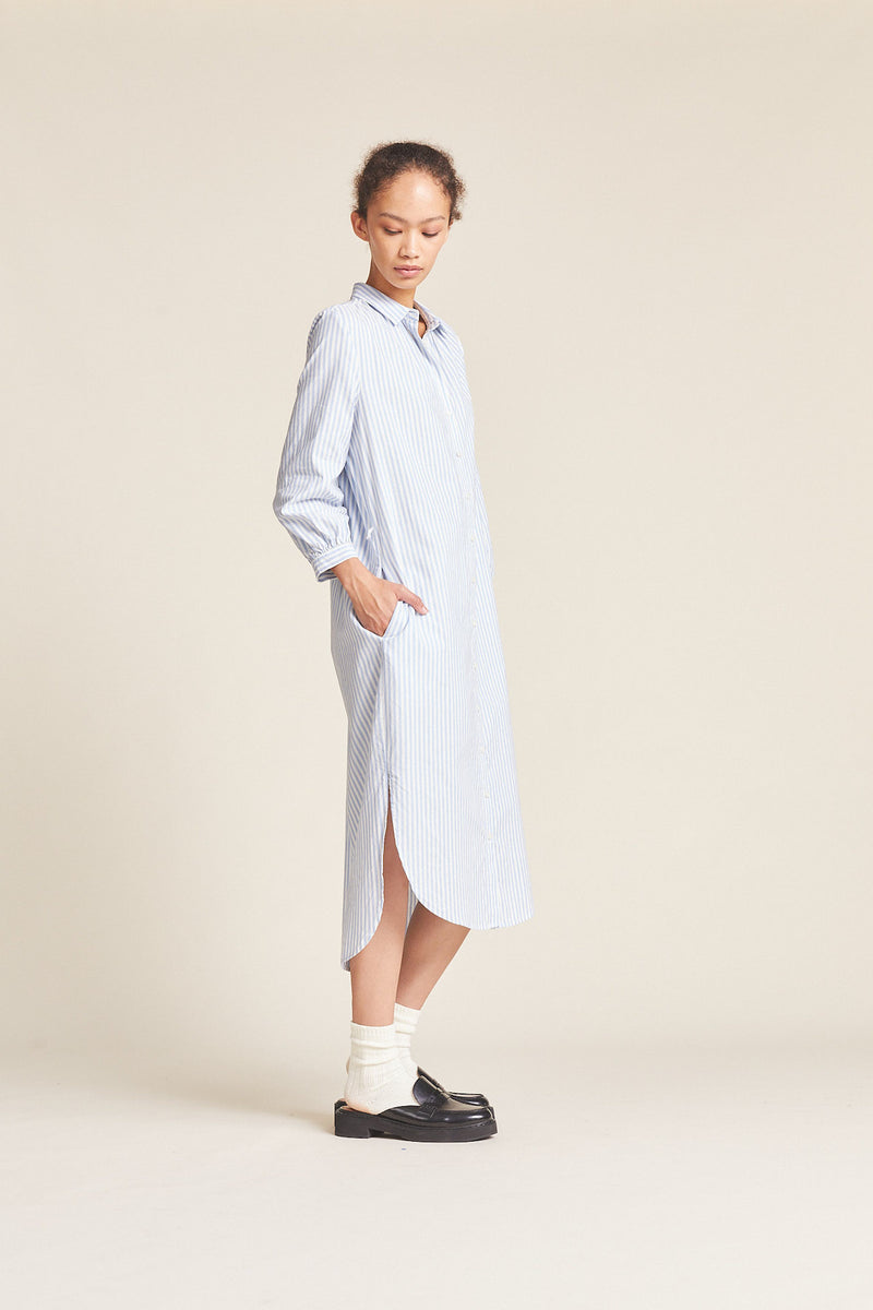 Joni Dress Blue Oxford Stripe
