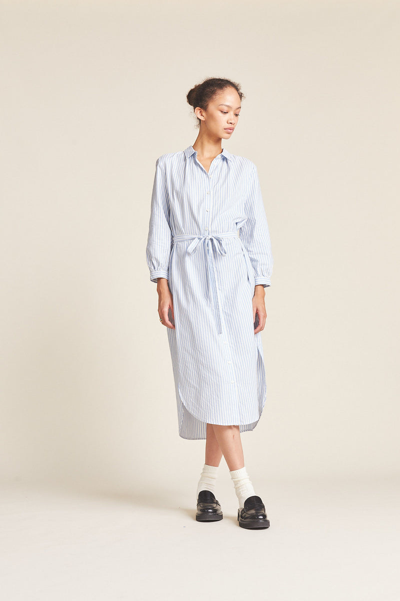 Joni Dress Blue Oxford Stripe