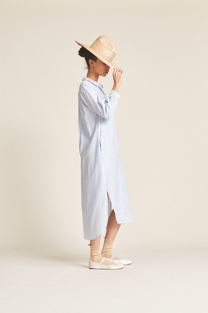 Joni Dress Blue Oxford Stripe