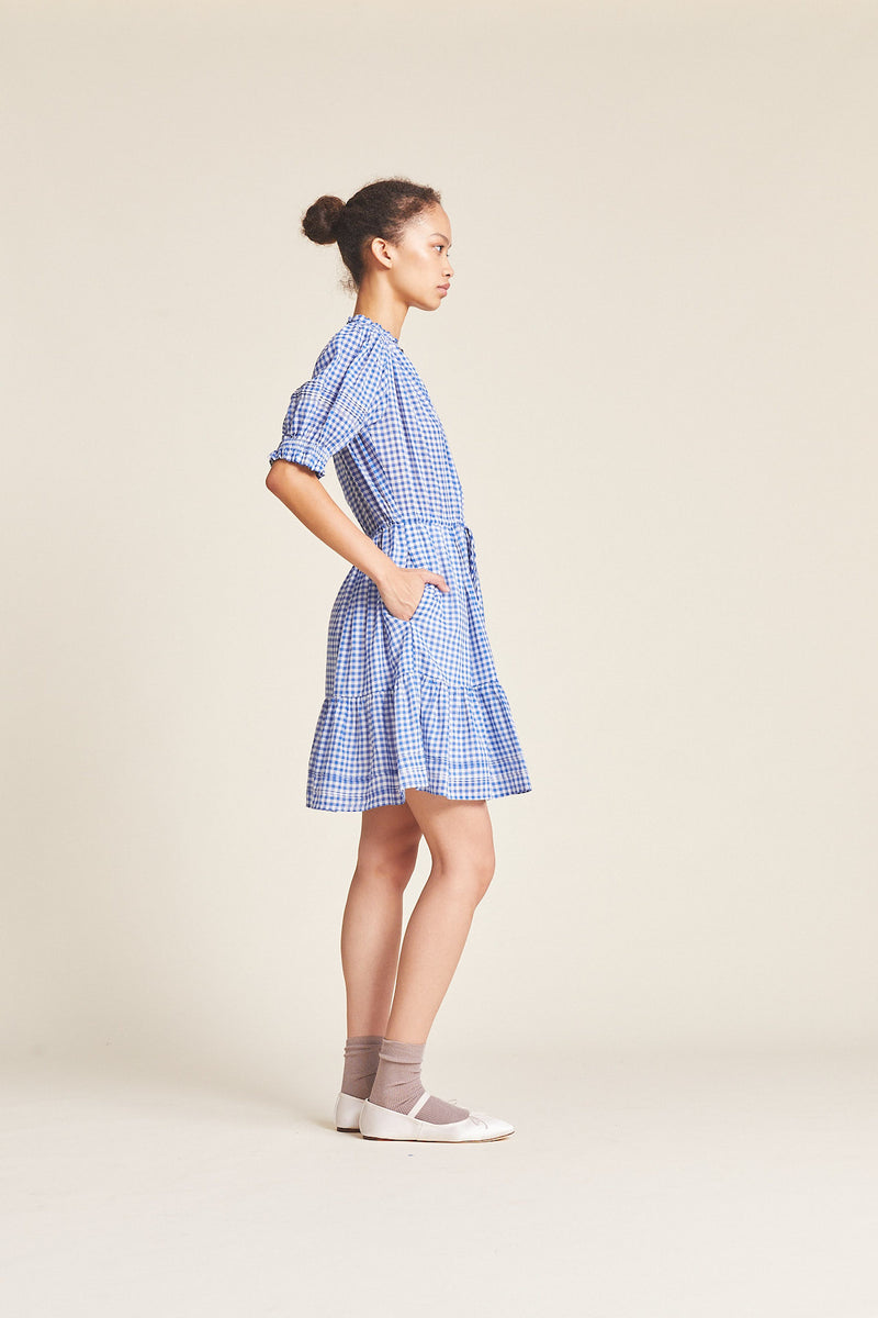 Phoebe Dress Cobalt Check
