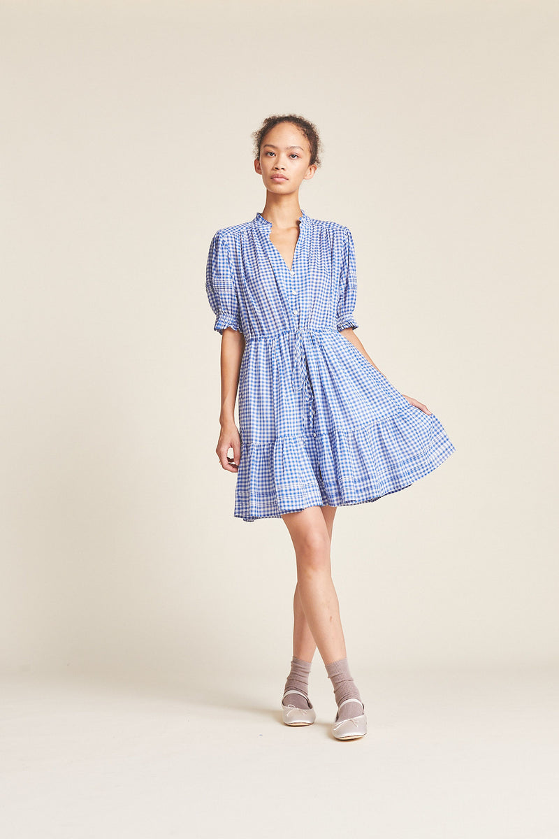 Phoebe Dress Cobalt Check