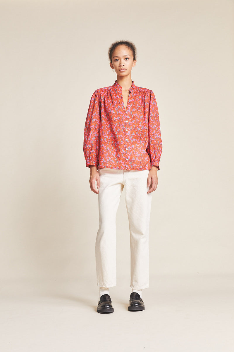 Quincy Blouse Poinsettia