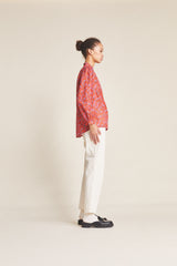 Quincy Blouse Poinsettia