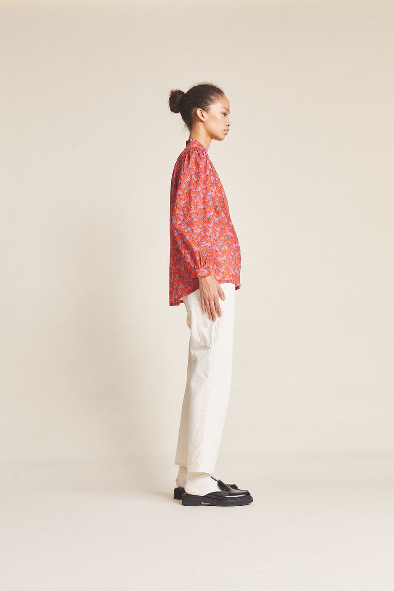 Quincy Blouse Poinsettia