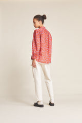 Quincy Blouse Poinsettia