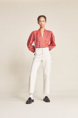 Quincy Blouse Poinsettia