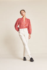 Quincy Blouse Poinsettia