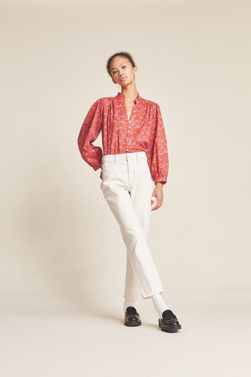 Quincy Blouse Poinsettia