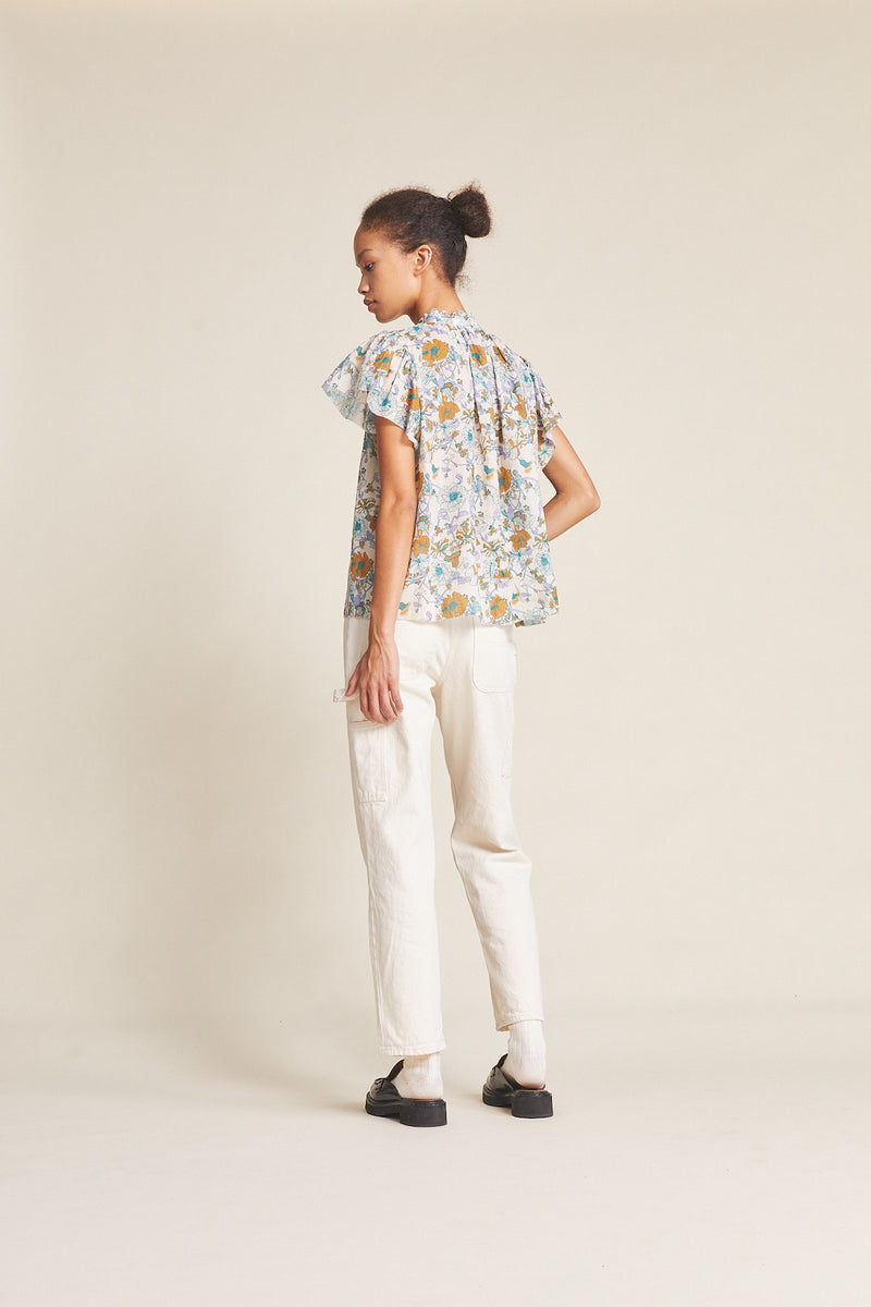 Carla Highneck Shirt Violet Tendril