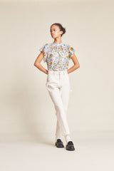 Carla Highneck Shirt Violet Tendril