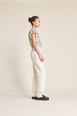 Carla Highneck Shirt Violet Tendril