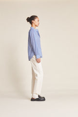 Breezy Blouse Cobalt Check