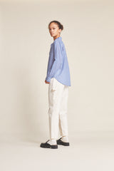 Breezy Blouse Cobalt Check