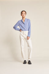 Breezy Blouse Cobalt Check