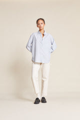 Blake Oversized Boyfriend Shirt Blue Oxford Stripe