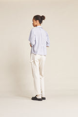 Gemma Blouse Navy Micro Stripe