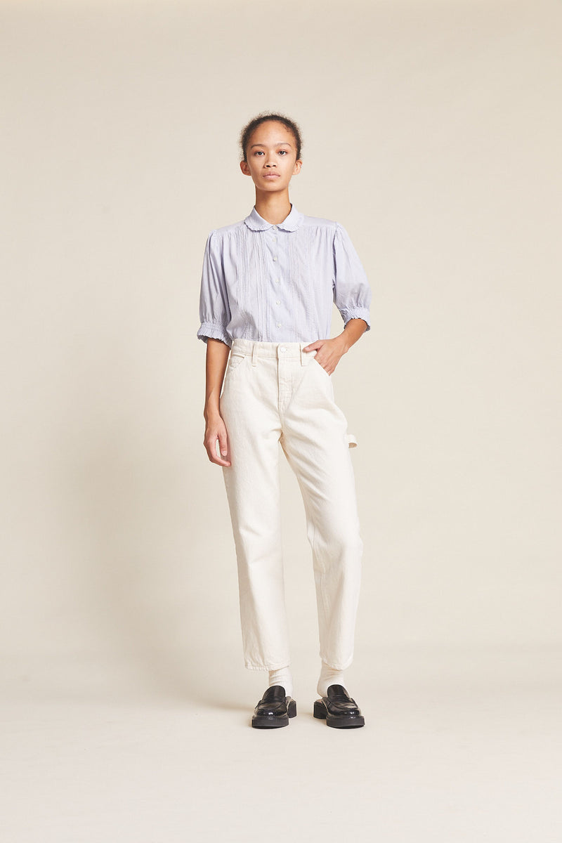 Gemma Blouse Navy Micro Stripe