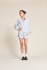 Blake Oversized Boyfriend Shirt Blue Oxford Stripe
