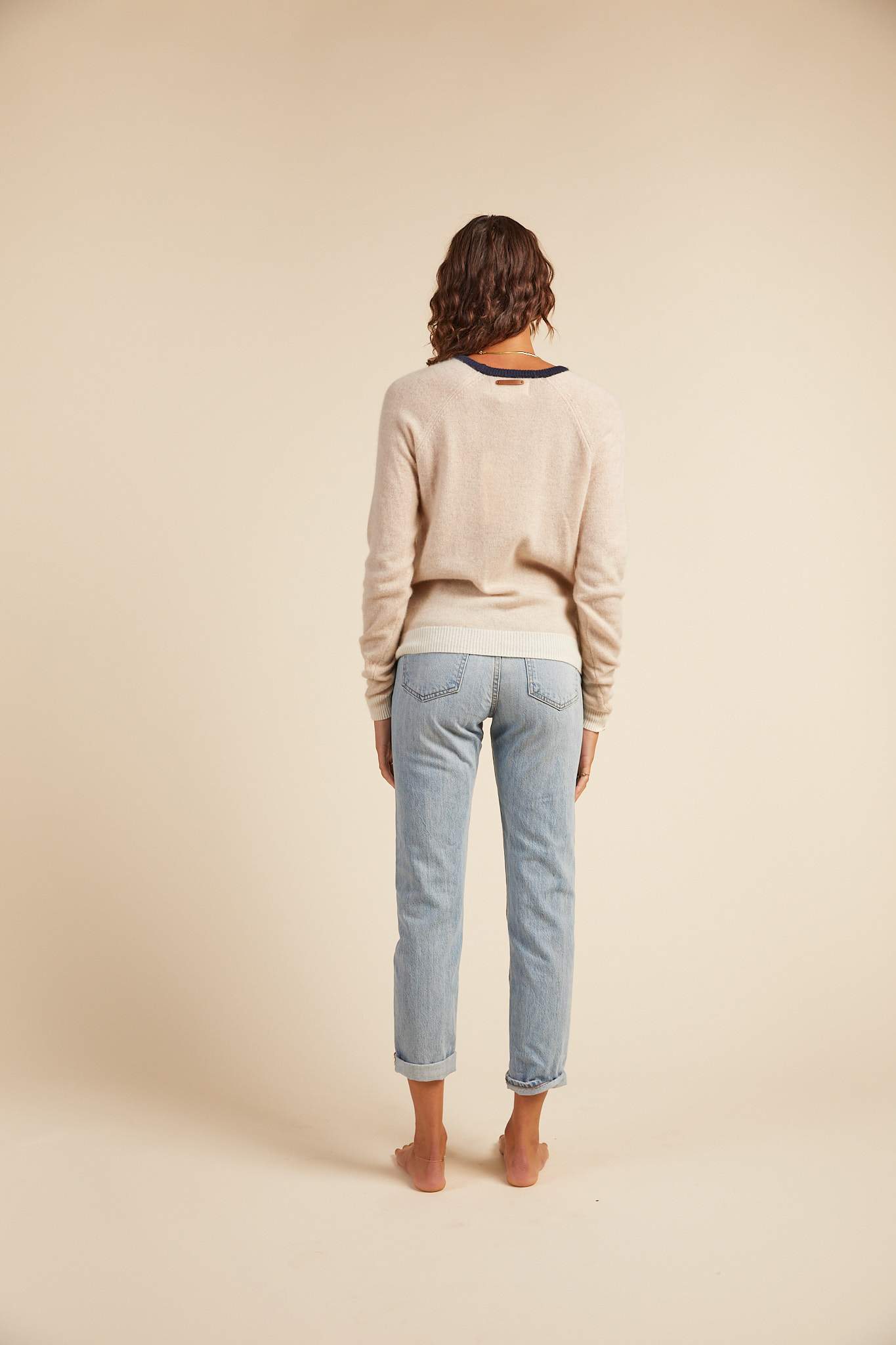 Renee Cashmere Crewneck Wheat California